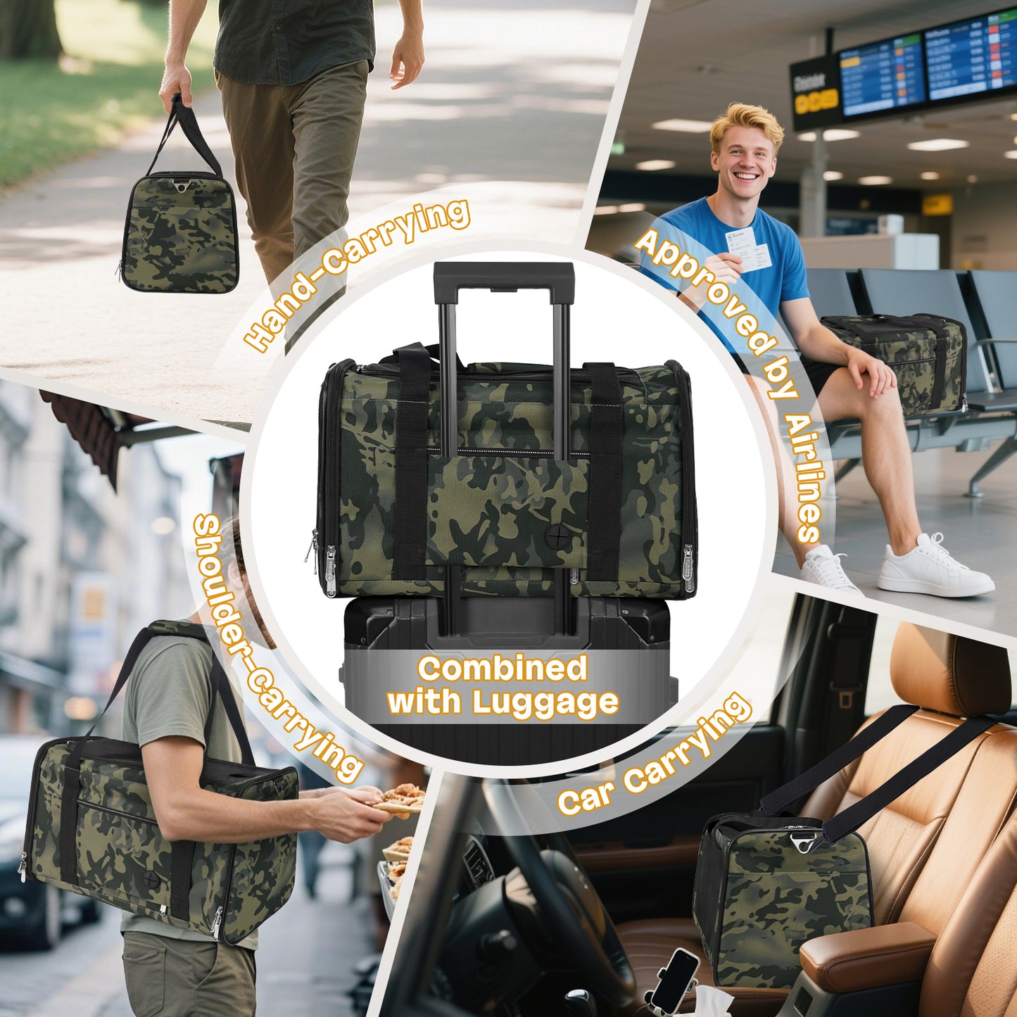 Airline Approved Carrier Black Camouflage