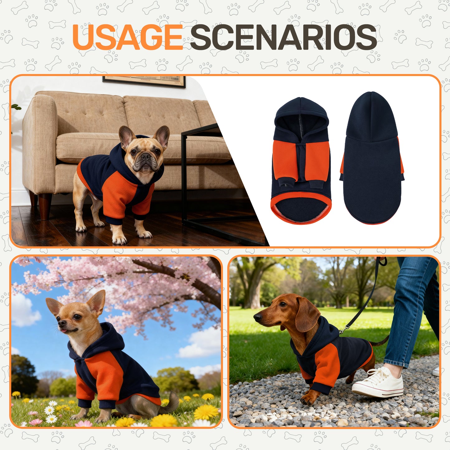 Color Block Dog Hoodie Navy Blue_6