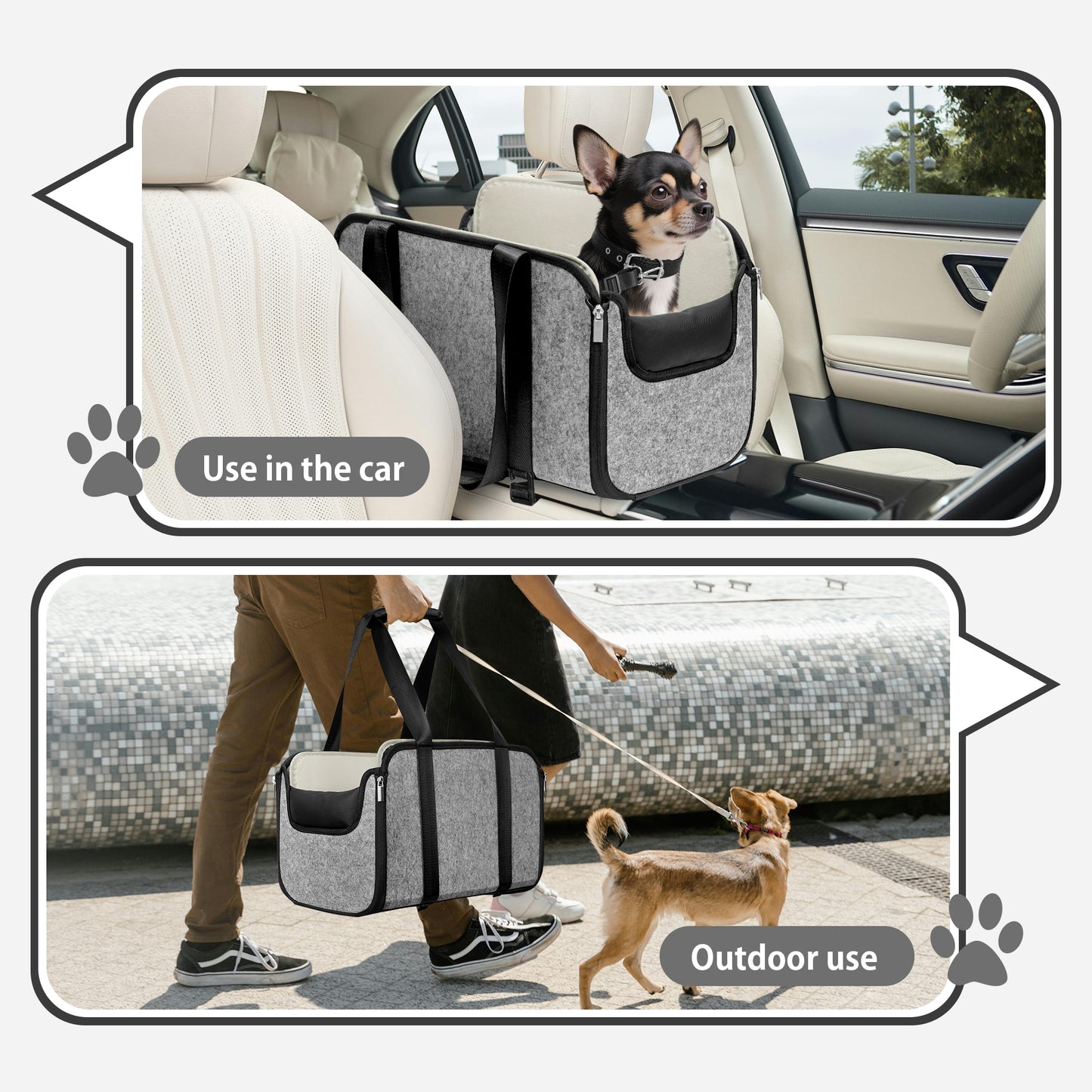 Dog Booster Car Seat for Pet Travel with Safety Belt