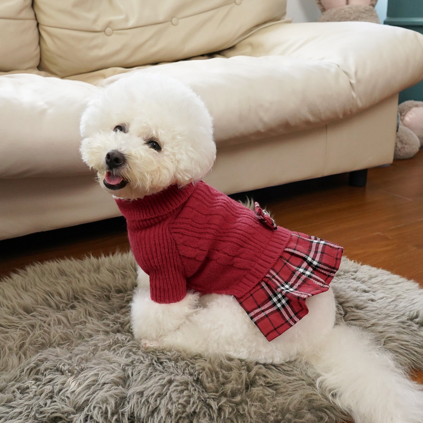 Pet Dog Warm Knit Sweater for Yorkies, Chihuahua Red