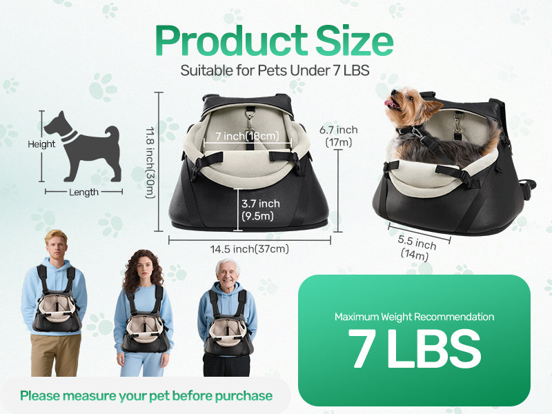 small dog car seat size chart