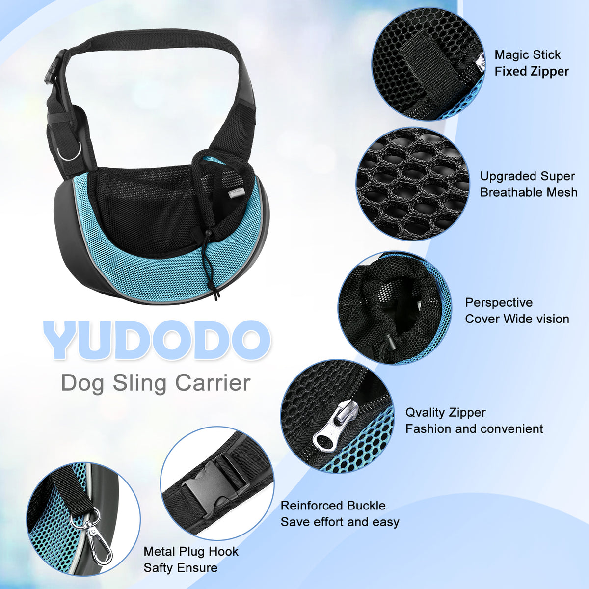 Mesh Pet Sling Carrier with Hard Support Board