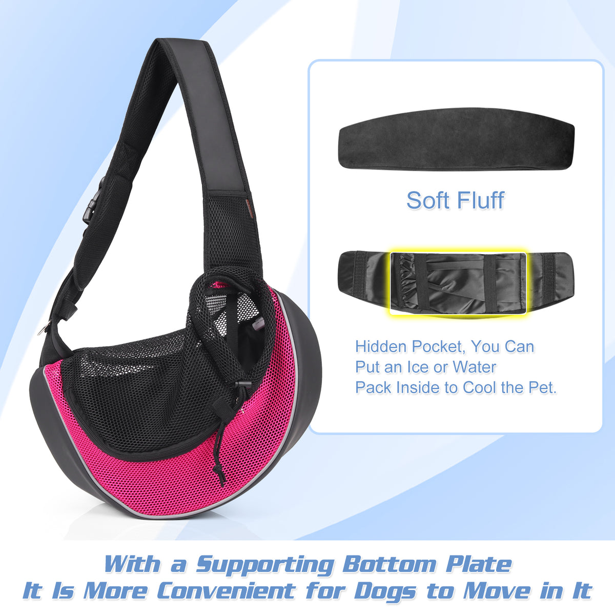 Mesh Pet Sling Carrier with Hard Support Board