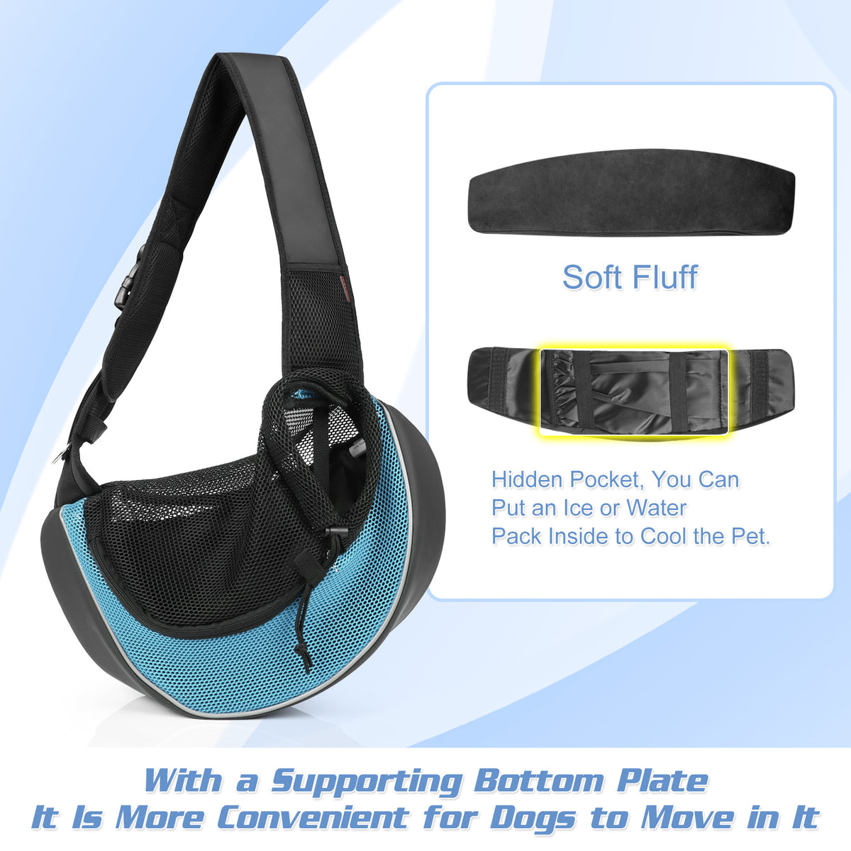 Mesh Pet Sling Carrier with Hard Support Board