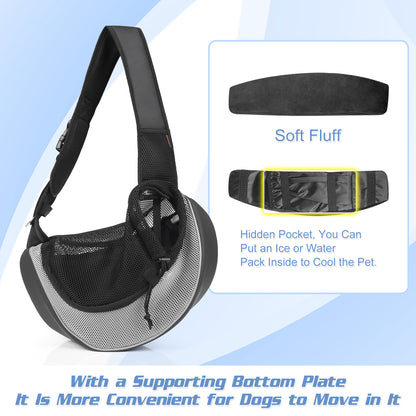 Mesh Pet Sling Carrier with Hard Support Board