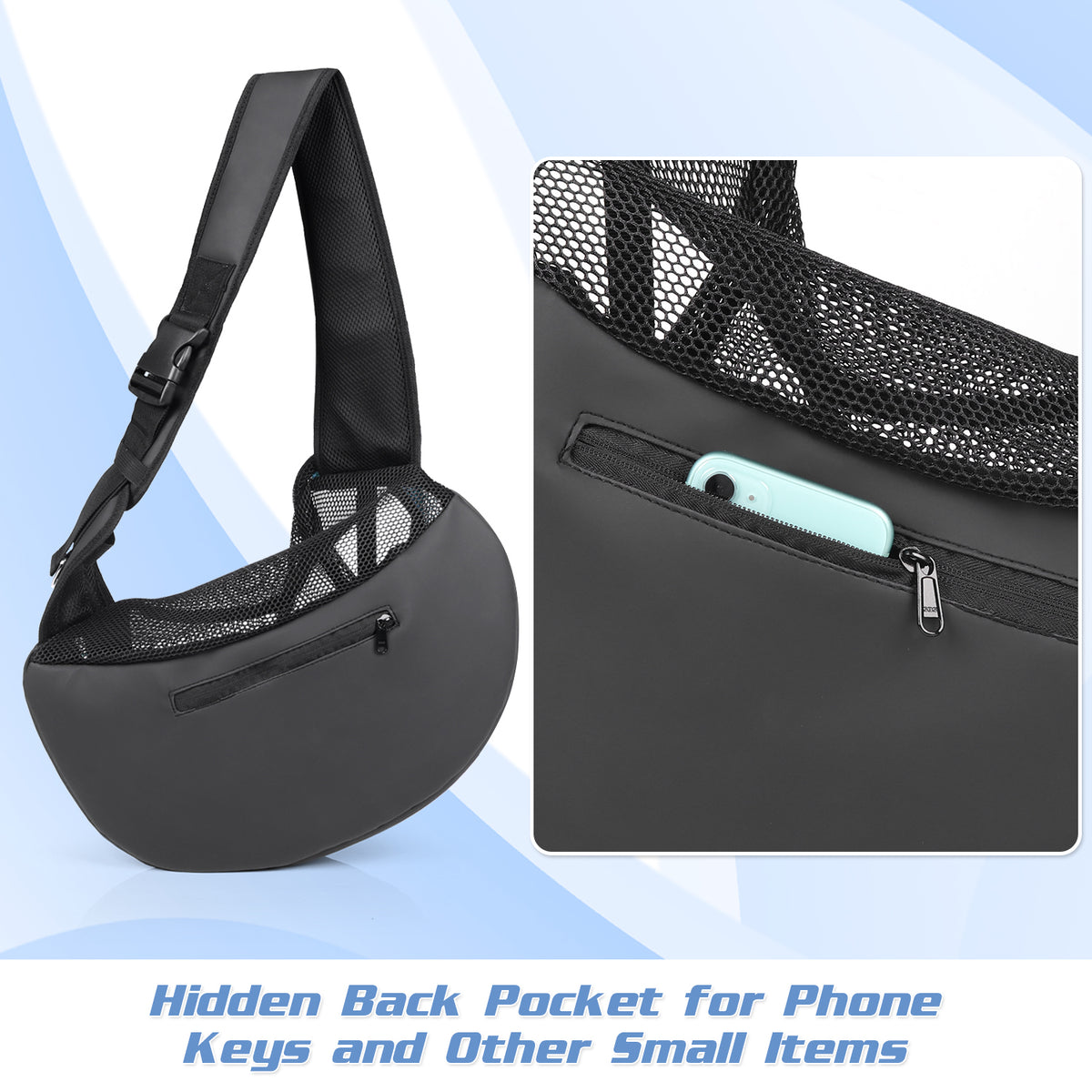 Mesh Pet Sling Carrier with Hard Support Board