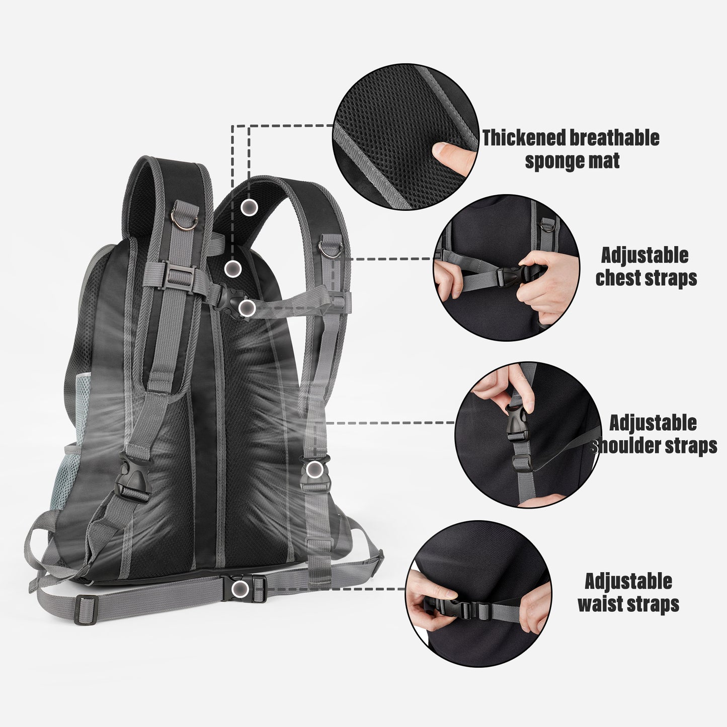 Adjustable Breathable Pet Carrier for Small Dogs Black