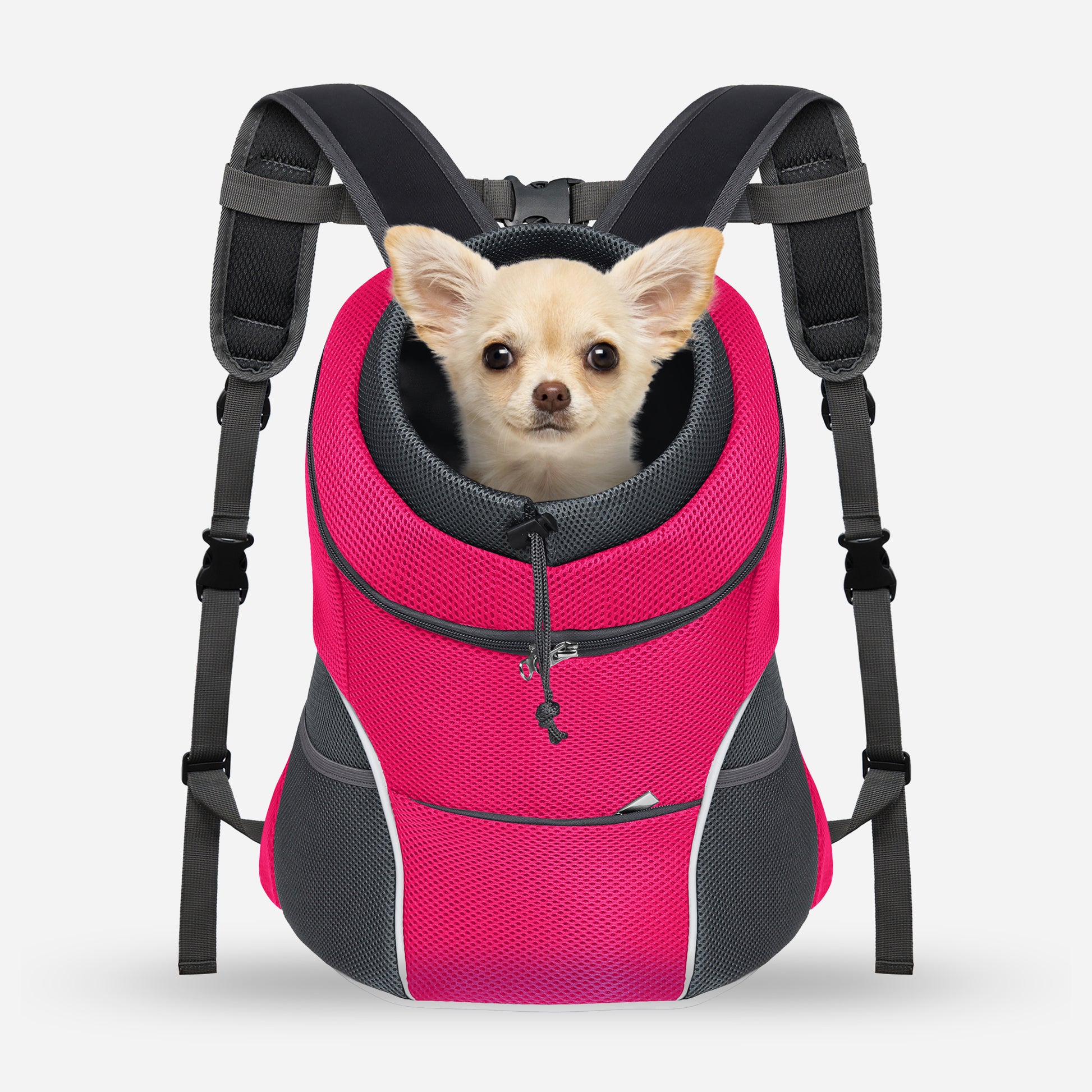 Adjustable Breathable Pet Carrier for Small Dogs Rose red