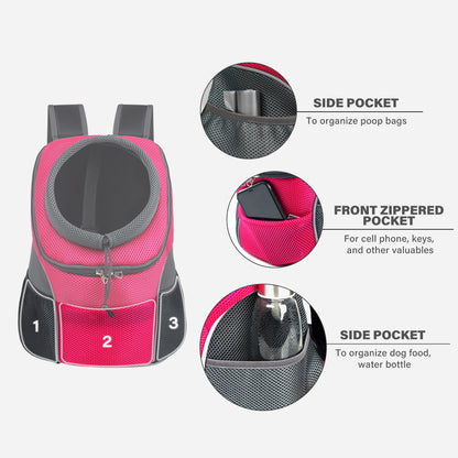 Adjustable Breathable Pet Carrier for Small Dogs Rose red