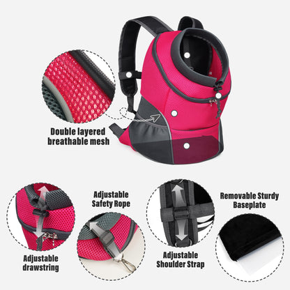 Adjustable Breathable Pet Carrier for Small Dogs Rose red