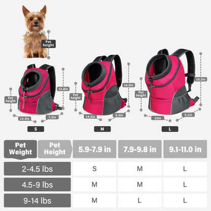Adjustable Breathable Pet Carrier for Small Dogs Rose red