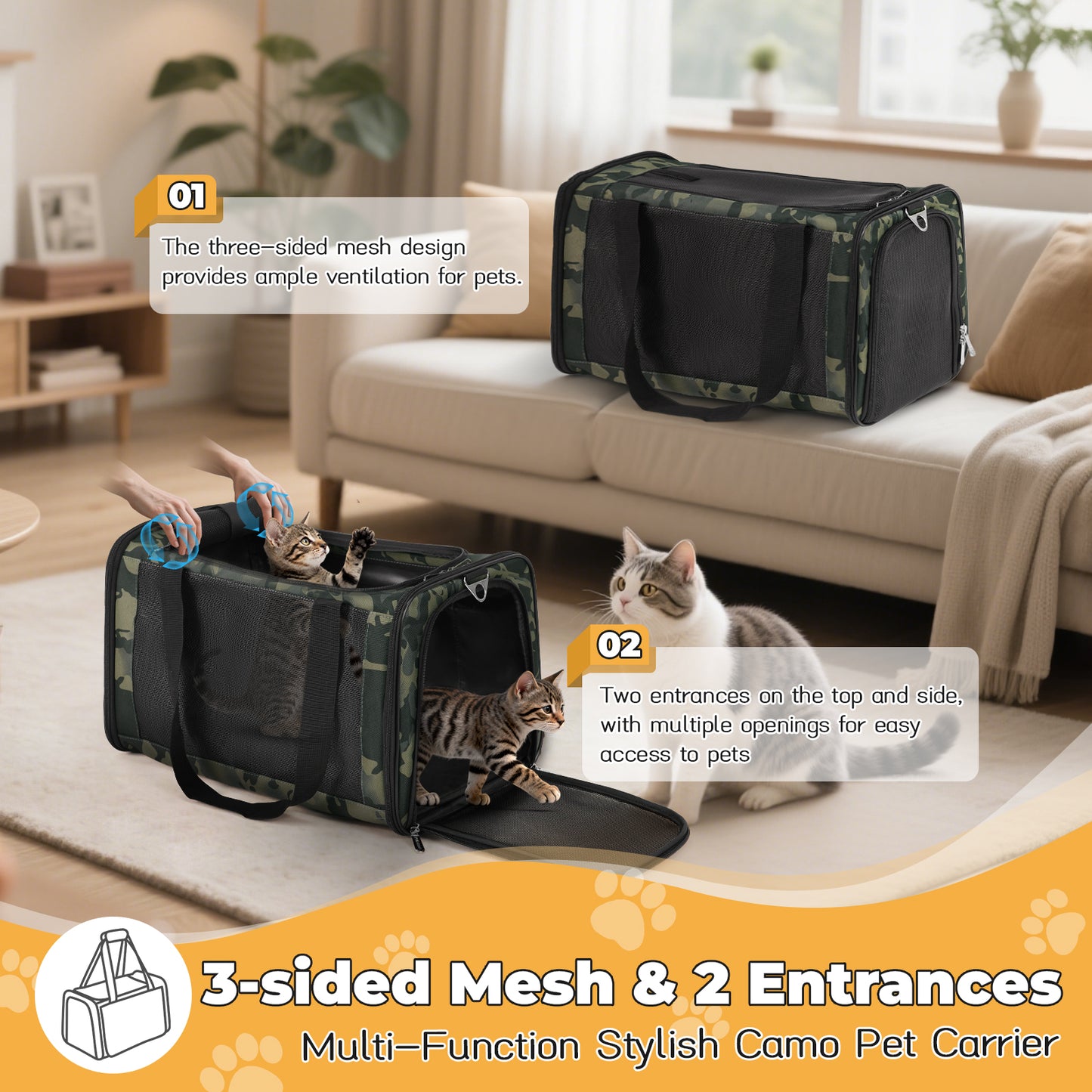 Airline Approved Carrier Black Camouflage