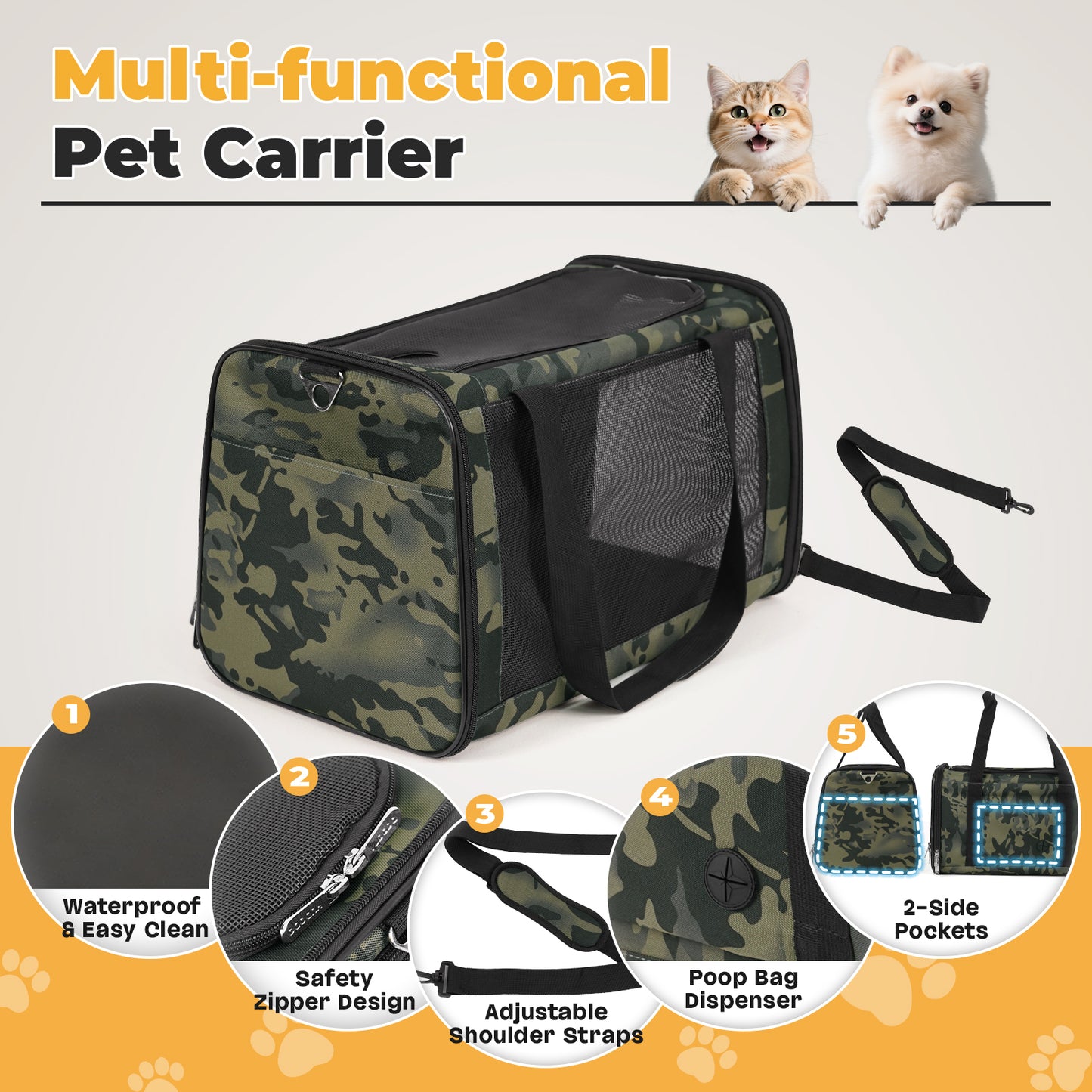 Airline Approved Carrier Black Camouflage