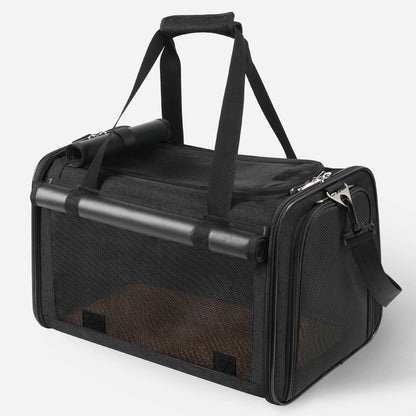 Airline Approved Travel Bag Puppy Carriers with Side Pockets Black