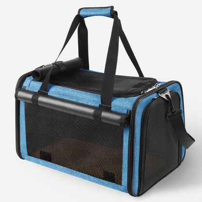 Airline Approved Travel Bag Puppy Carriers with Side Pockets Blue