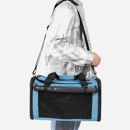 Airline Approved Travel Bag Puppy Carriers with Side Pockets Blue