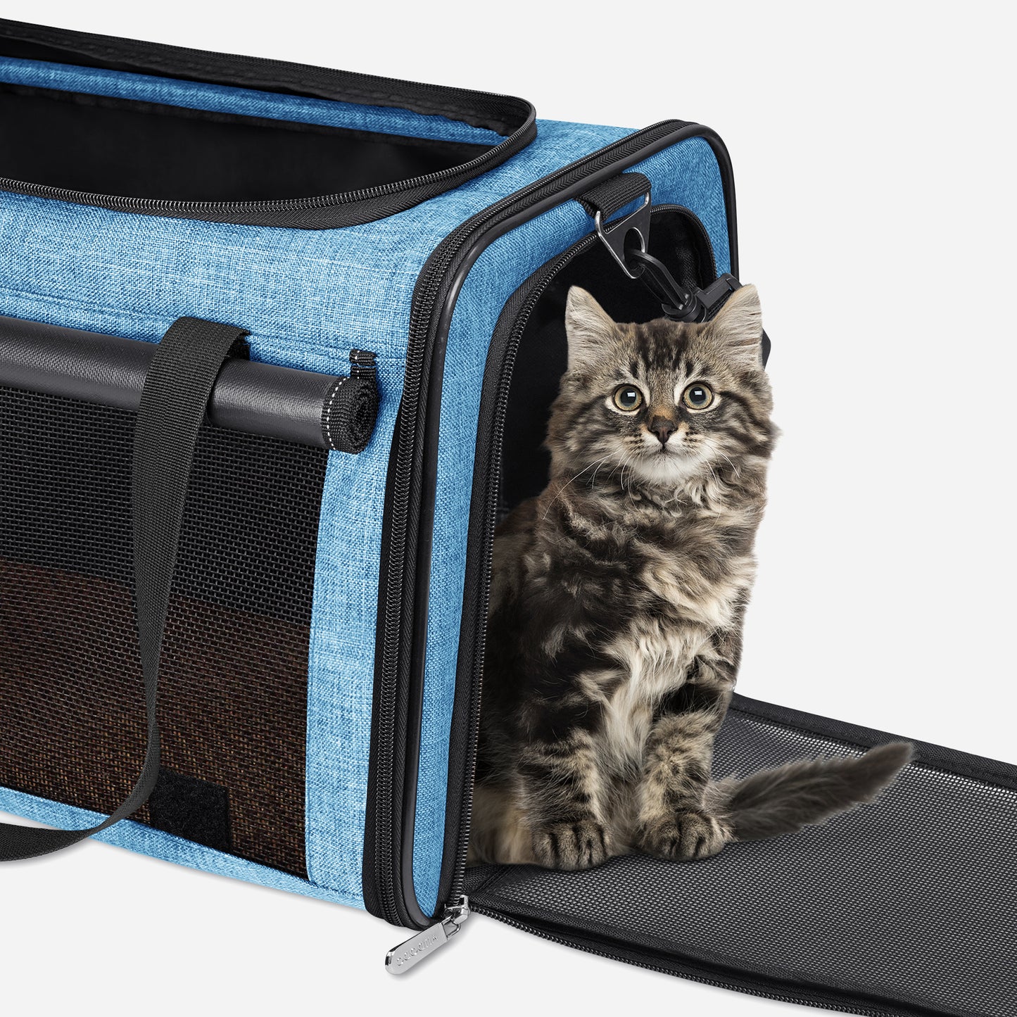 Airline Approved Travel Bag Puppy Carriers with Side Pockets Blue