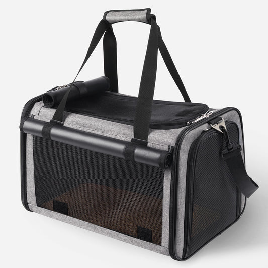 Airline Approved Travel Bag Puppy Carriers with Side Pockets Grey