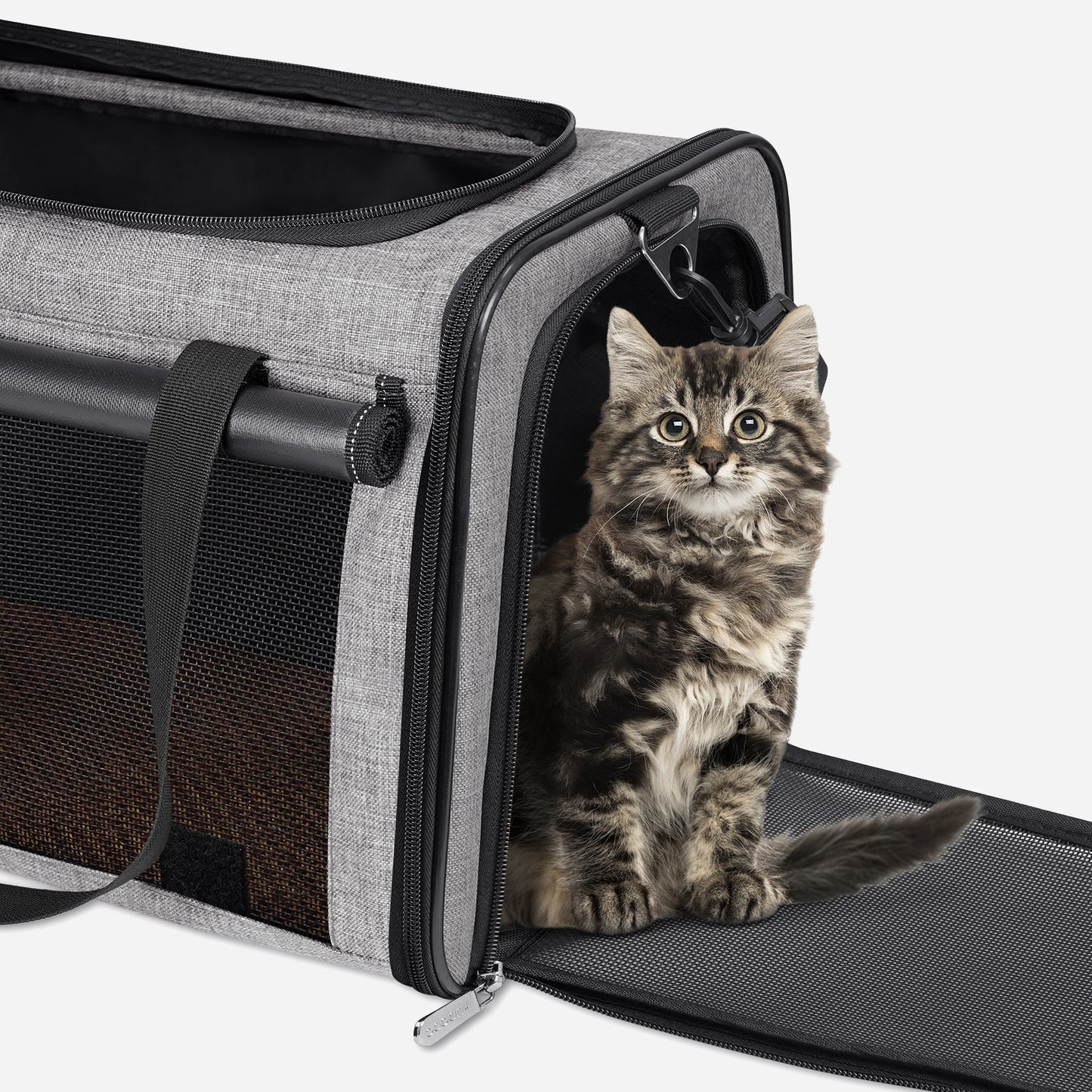 Airline Approved Travel Bag Puppy Carriers with Side Pockets Grey