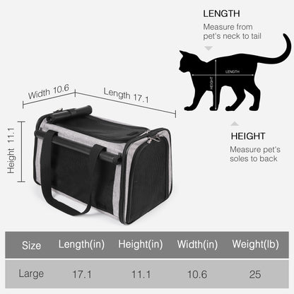 Airline Approved Travel Bag Puppy Carriers with Side Pockets Grey