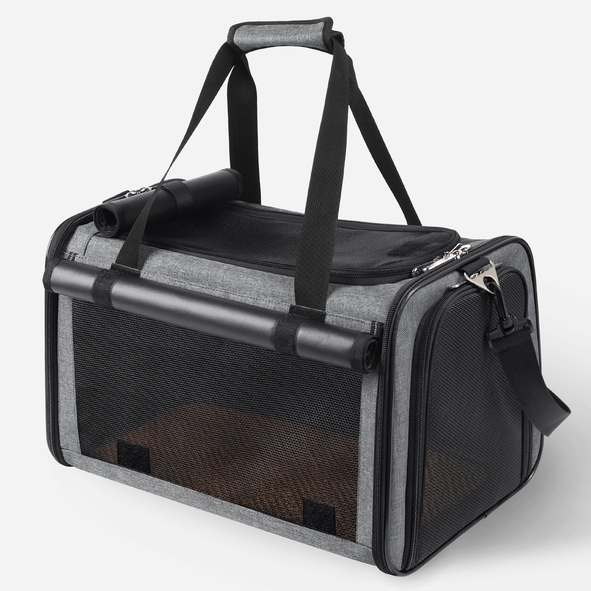 Airline Approved Travel Bag Puppy Carriers with Side Pockets Grey green