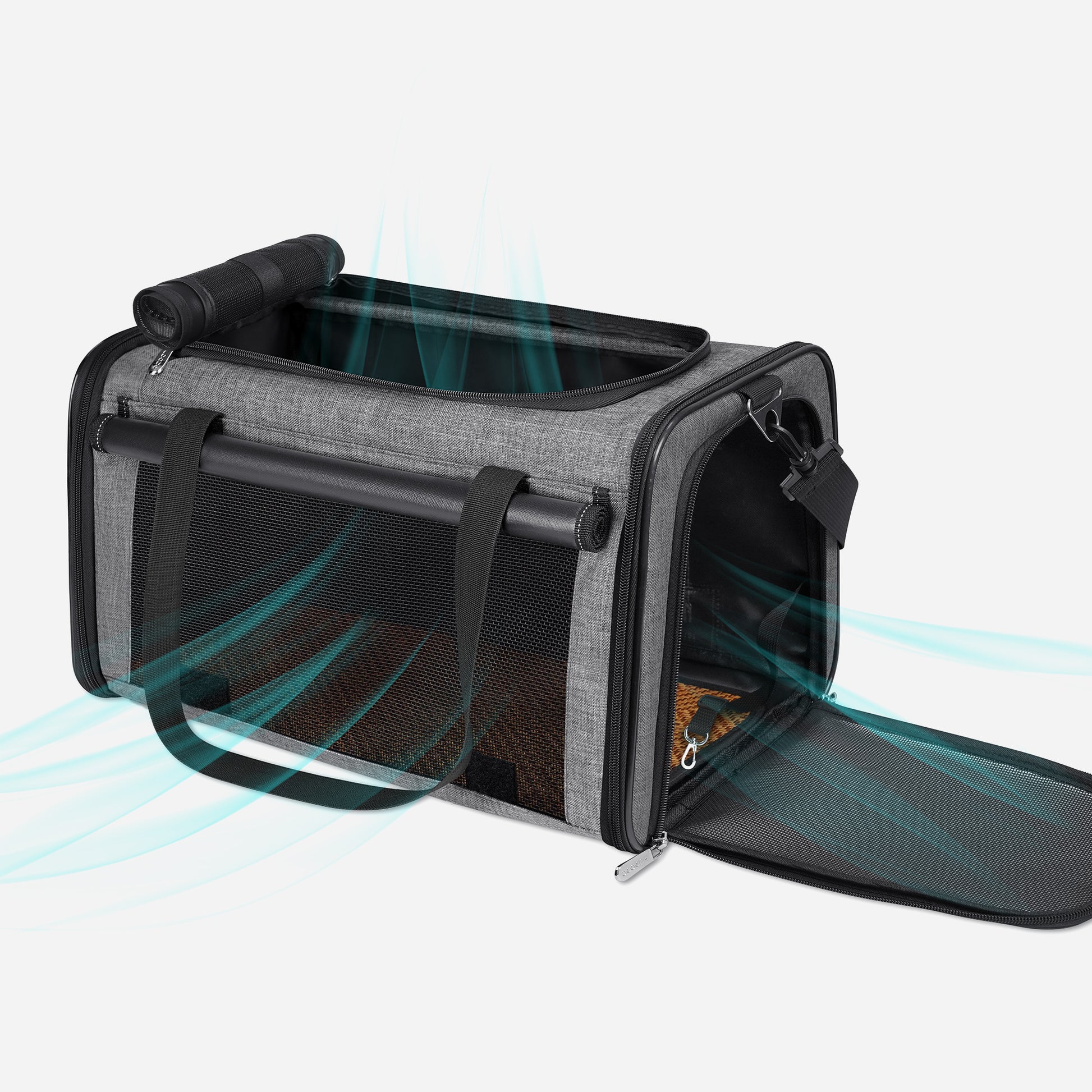 Airline Approved Travel Bag Puppy Carriers with Side Pockets Grey green