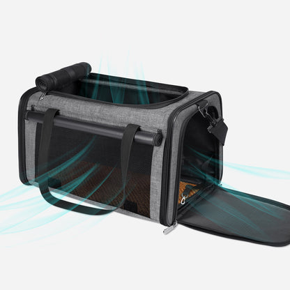 Airline Approved Travel Bag Puppy Carriers with Side Pockets Grey green