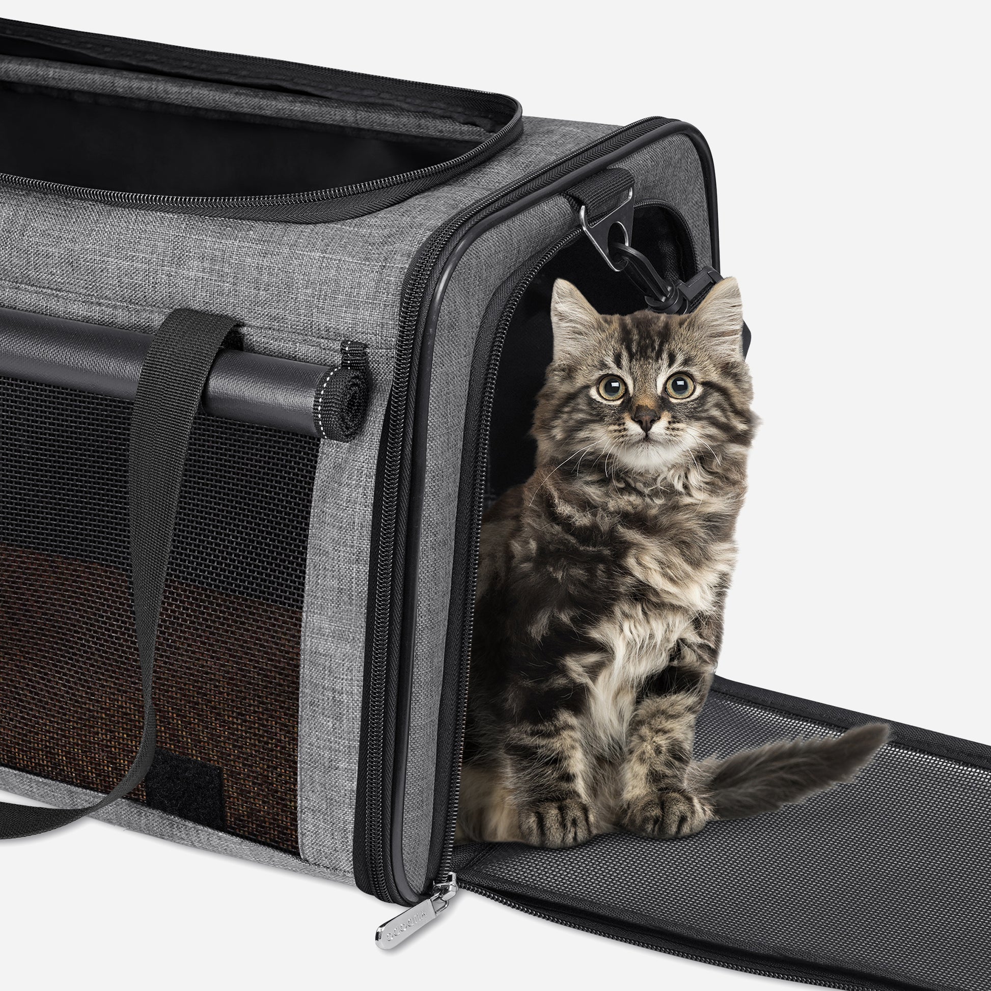 Airline Approved Travel Bag Puppy Carriers with Side Pockets Grey green