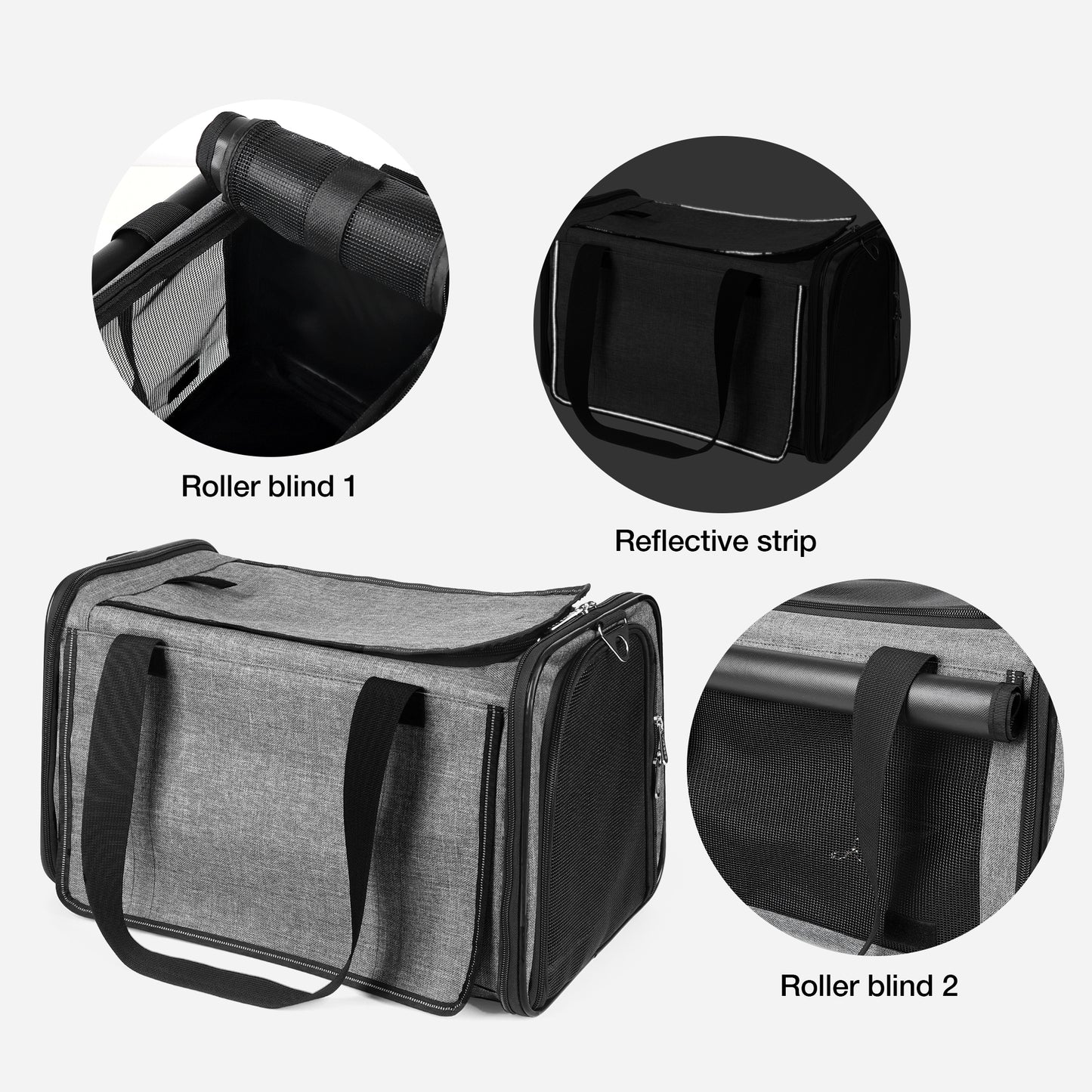 Airline Approved Travel Bag Puppy Carriers with Side Pockets Grey green