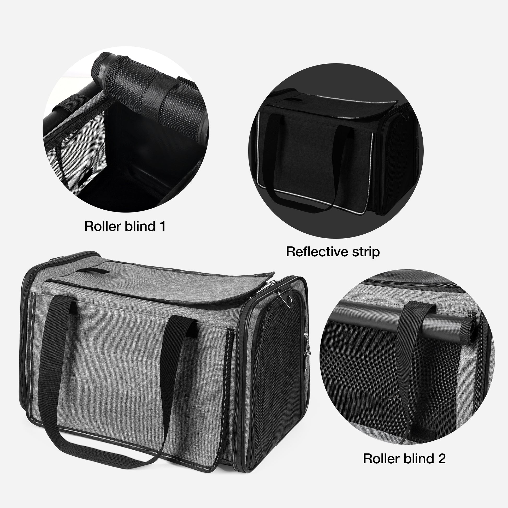 Airline Approved Travel Bag Puppy Carriers with Side Pockets Grey green