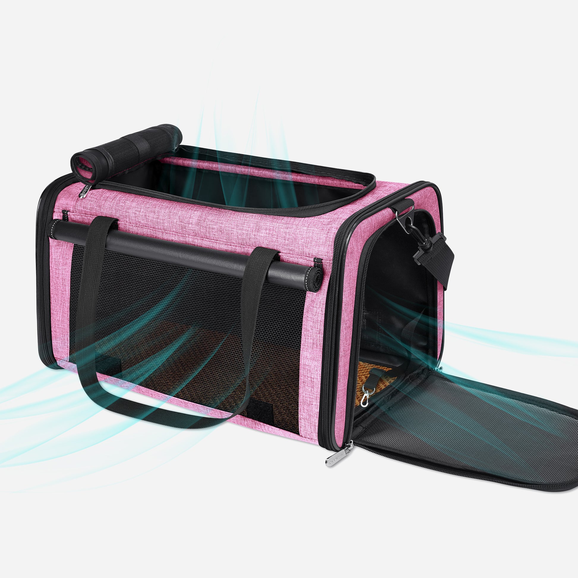 Airline Approved Travel Bag Puppy Carriers with Side Pockets Pink