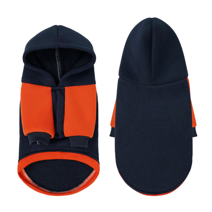 Color Block Dog Hoodie Navy Blue_2