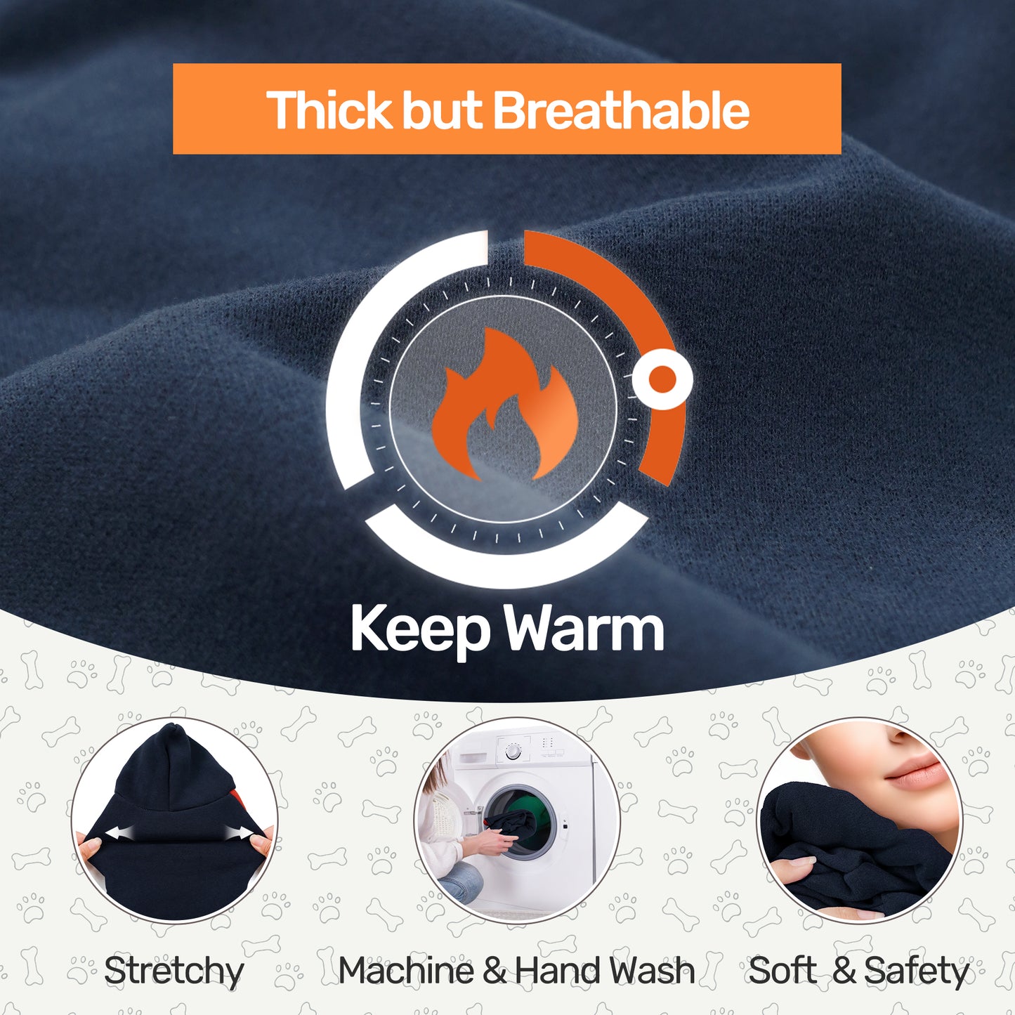 Color Block Dog Hoodie Navy Blue_3