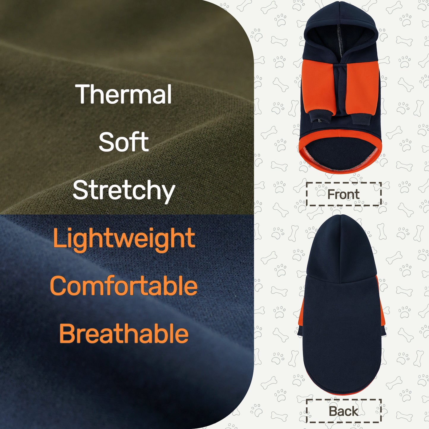 Color Block Dog Hoodie Navy Blue_4