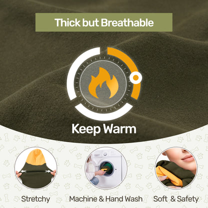 Color Block Dog Hoodie Olive Green