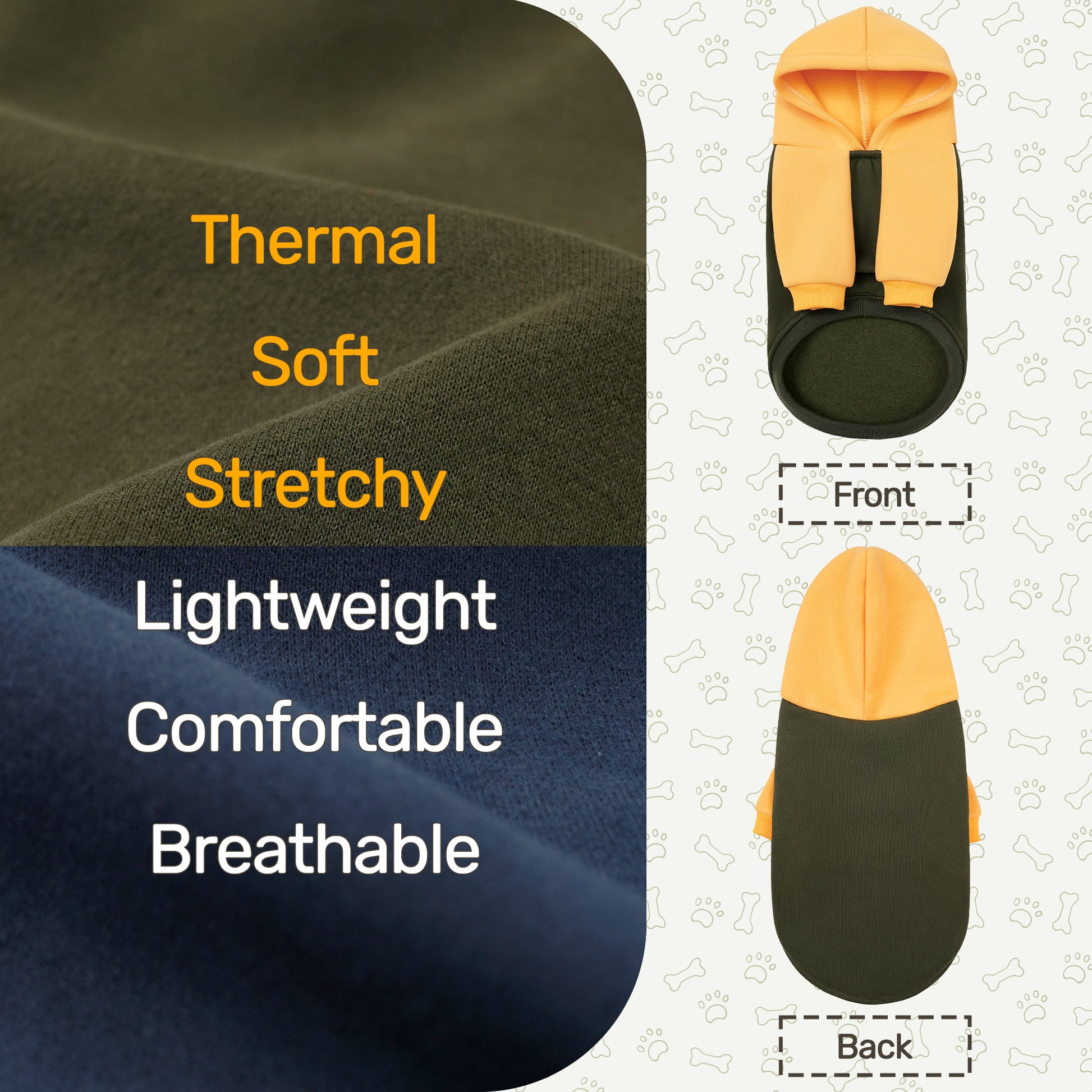 Color Block Dog Hoodie Olive Green