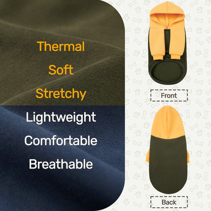 Color Block Dog Hoodie Olive Green