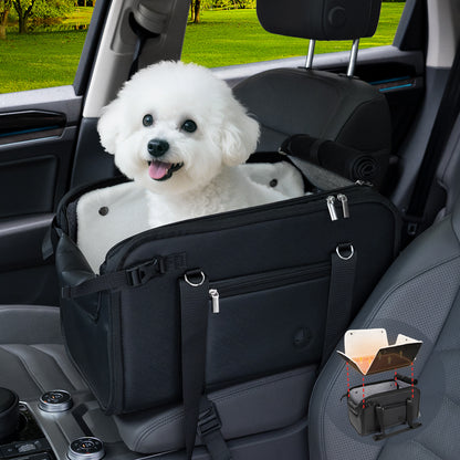 Dog Car Seat Center Console Up to 18 Lbs Black