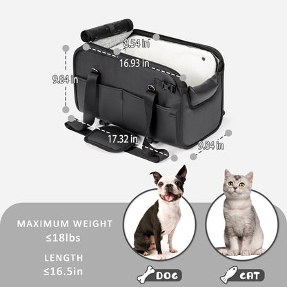 Dog Car Seat Center Console Up to 18 Lbs Black