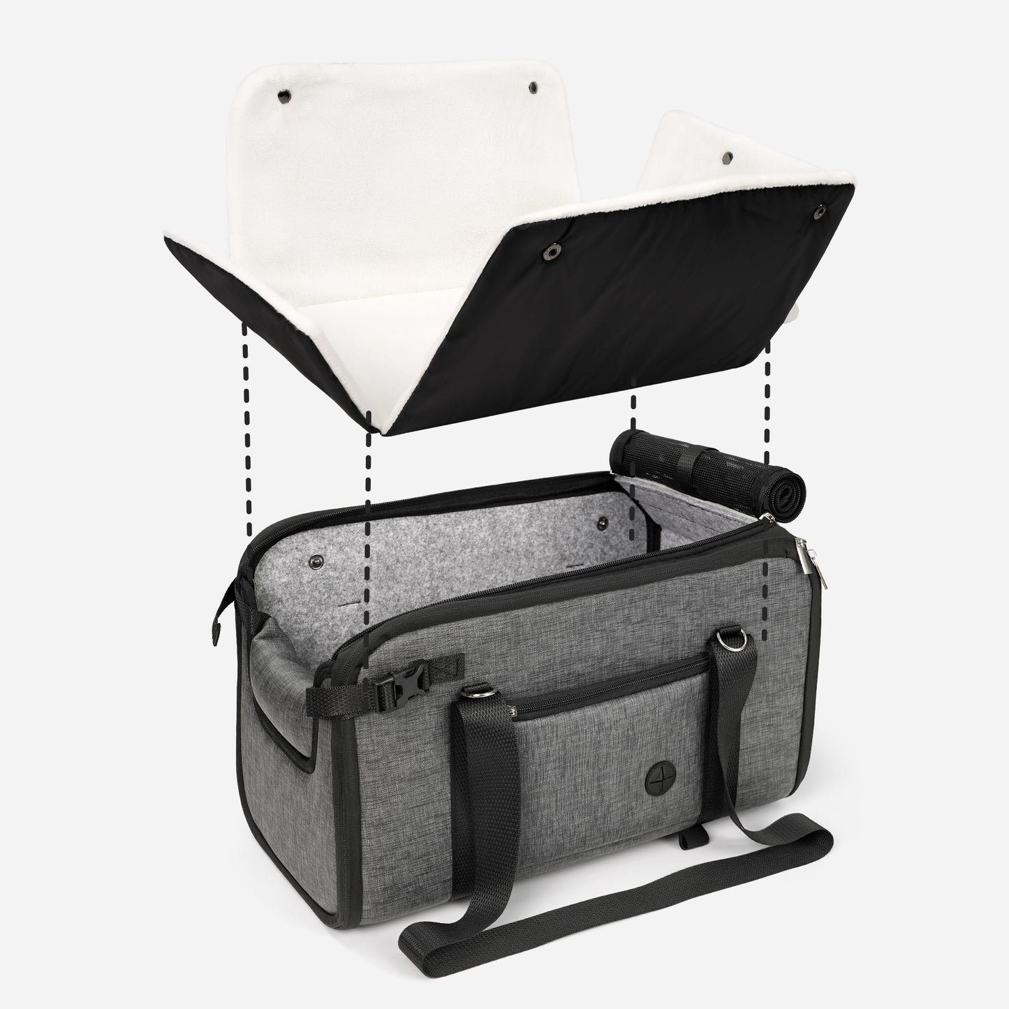 Dog Car Seat Center Console Up to 18 Lbs Dark Grey