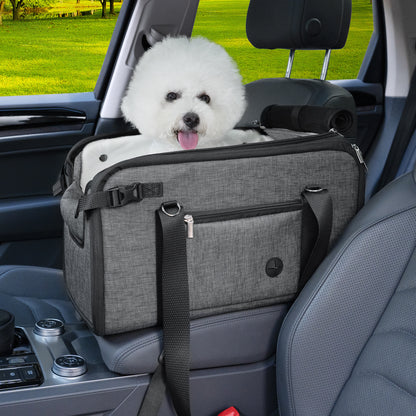 Dog Car Seat Center Console Up to 18 Lbs Dark Grey