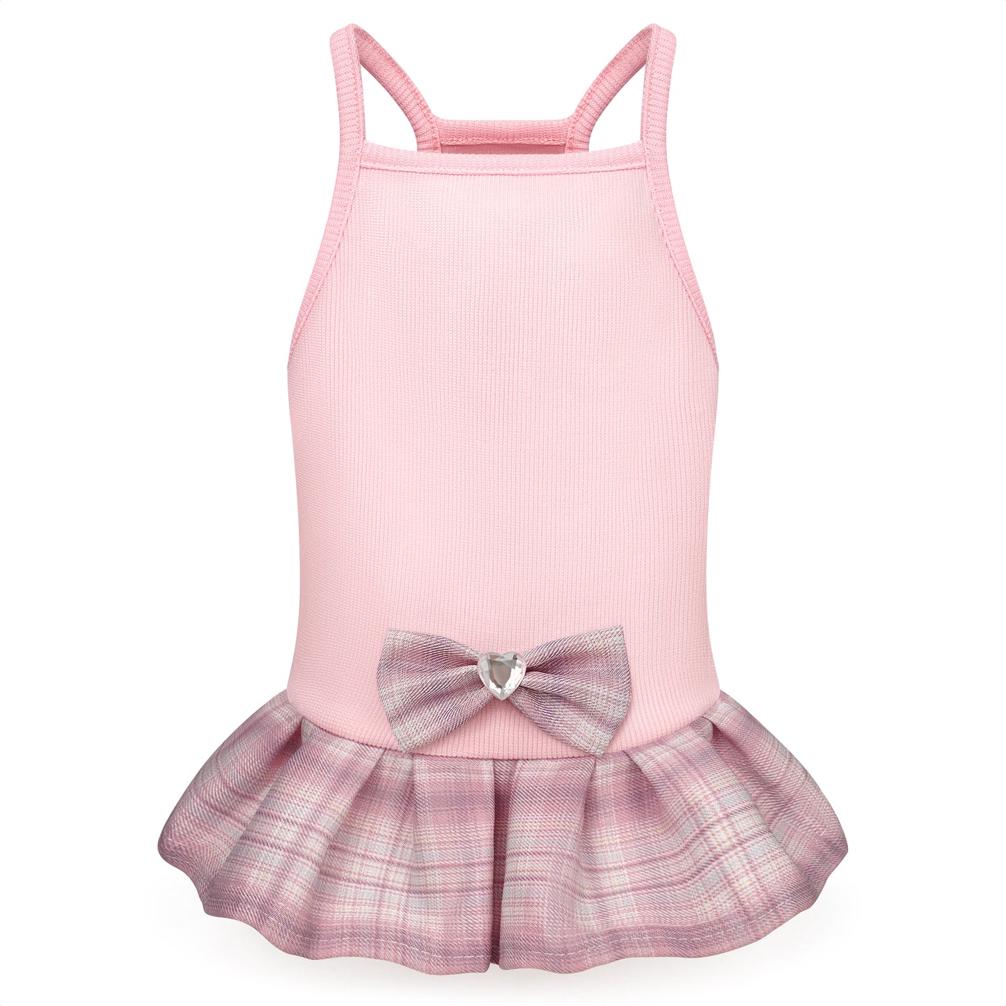 Dog Dress with Plaid Bow