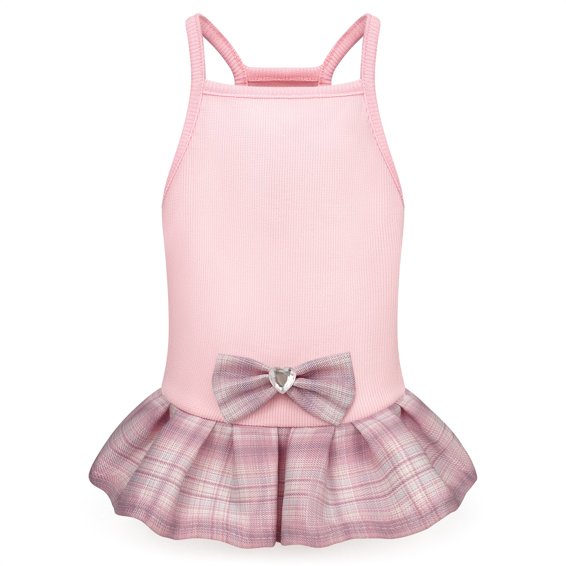 Dog Dress with Plaid Bow