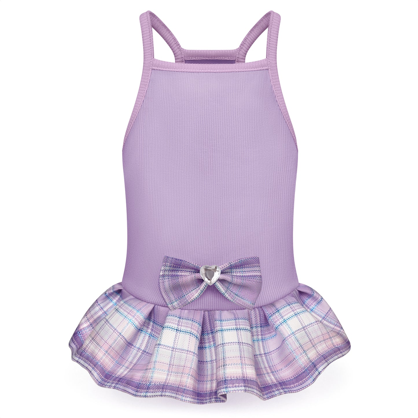 Dog Dress with Plaid Bow