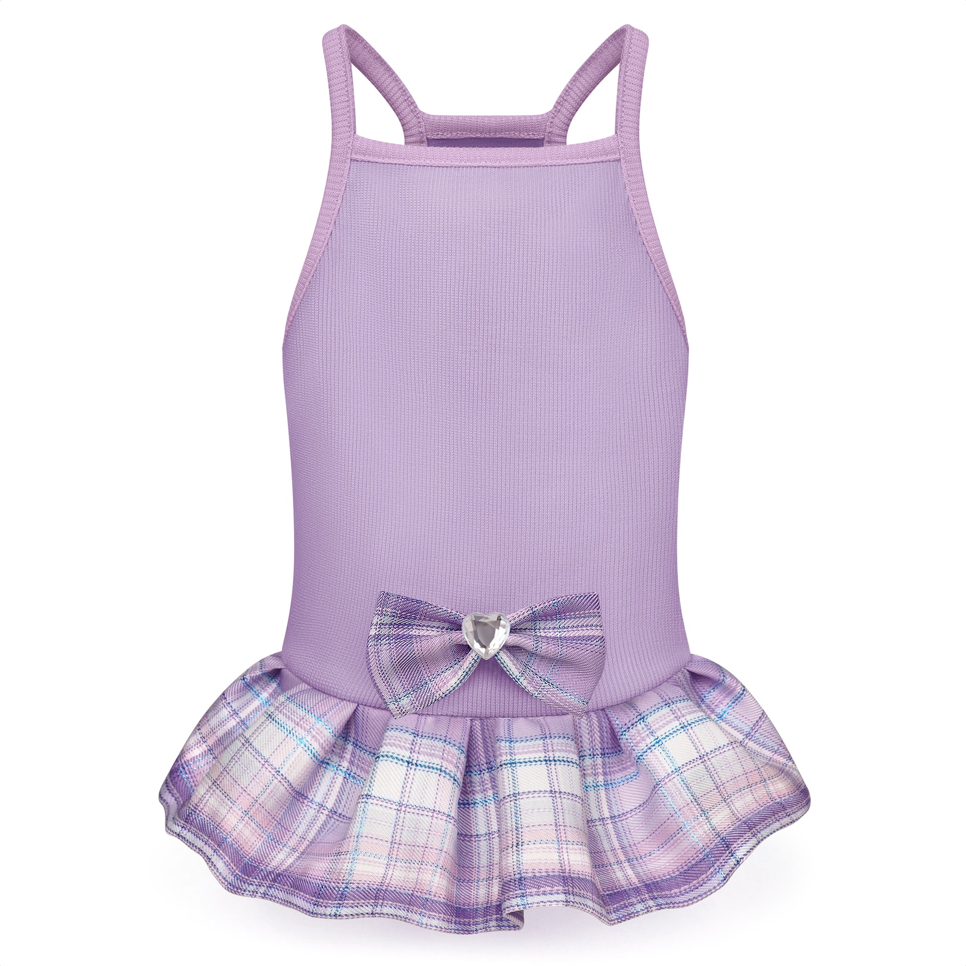 Dog Dress with Plaid Bow