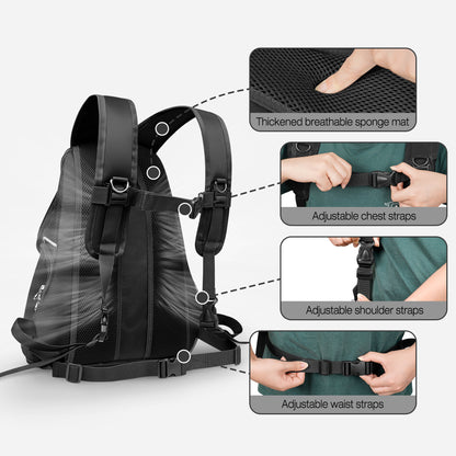 Dog Travel Back Pack with Safety Belt for Travel Hiking Cycling Black