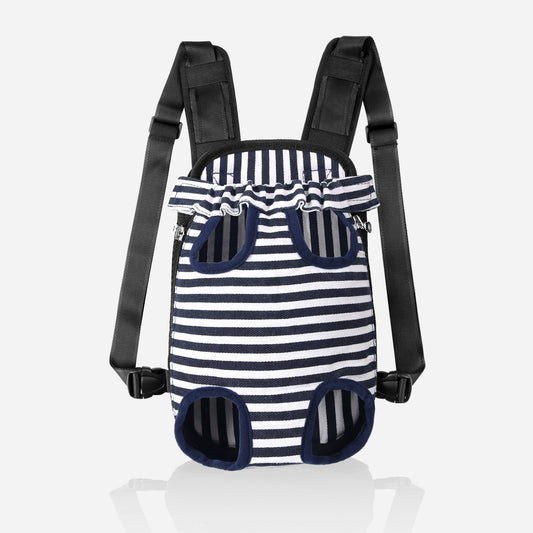 Dog Travel Backpack Carrier for Hiking Blue Strip