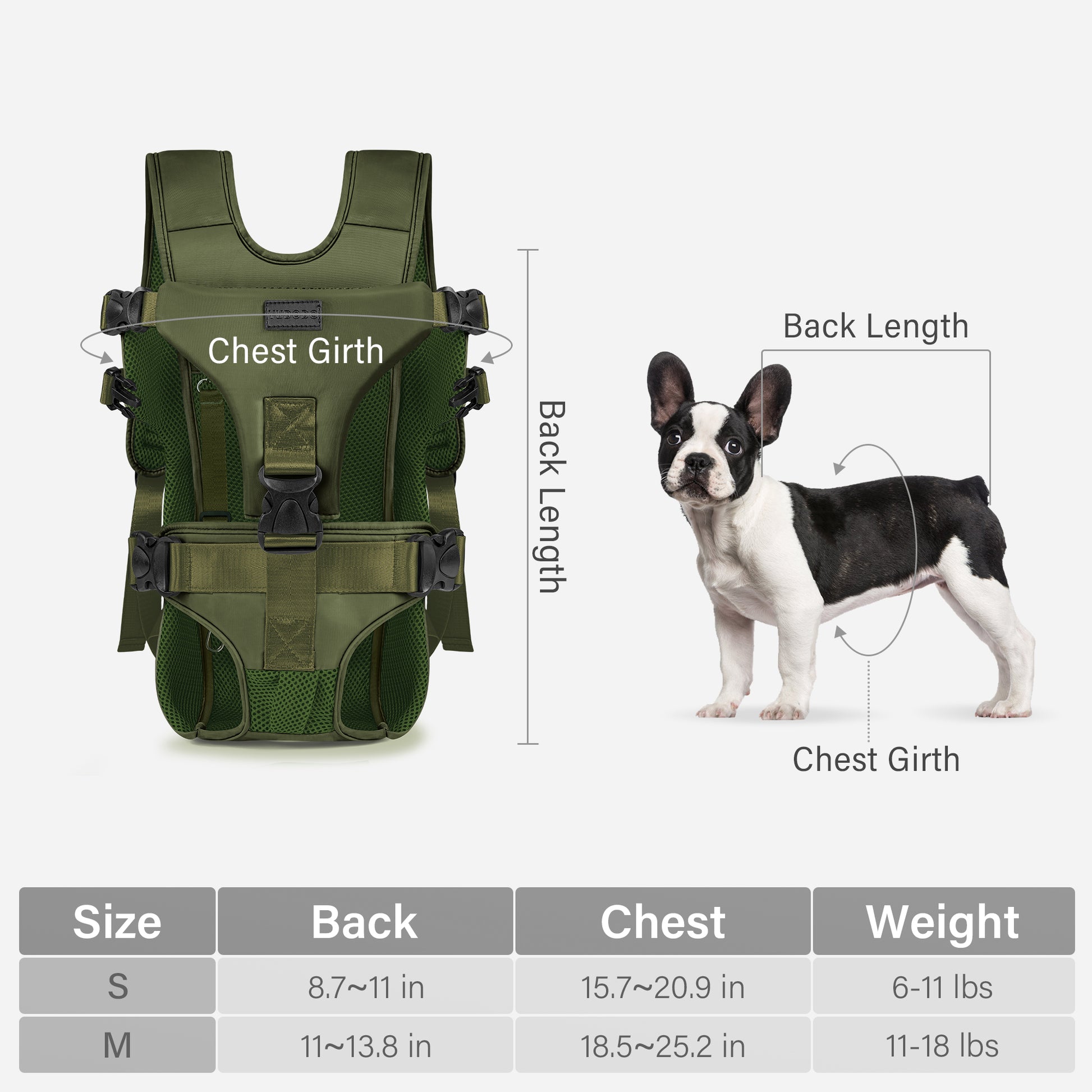 Front Pet Carrier Backpack for Small Dogs and Cats Army Green