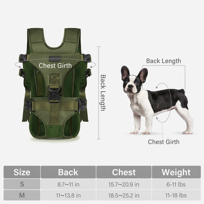 Front Pet Carrier Backpack for Small Dogs and Cats Army Green