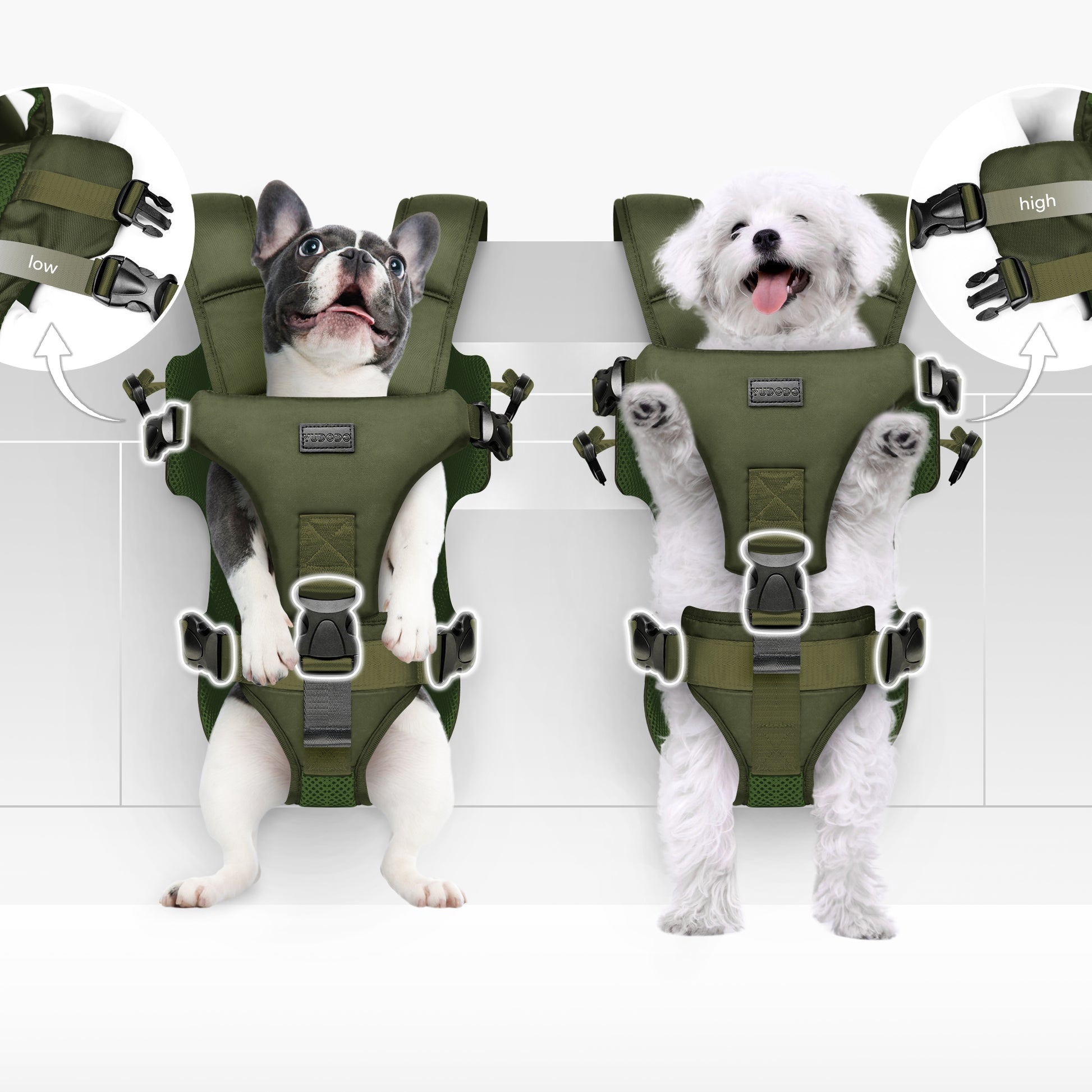 Front Pet Carrier Backpack for Small Dogs and Cats Army Green